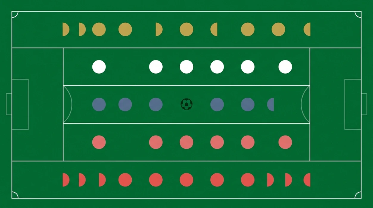 A clean scoreline map uses colored circles on a football pitch to show different handicap outcomes.