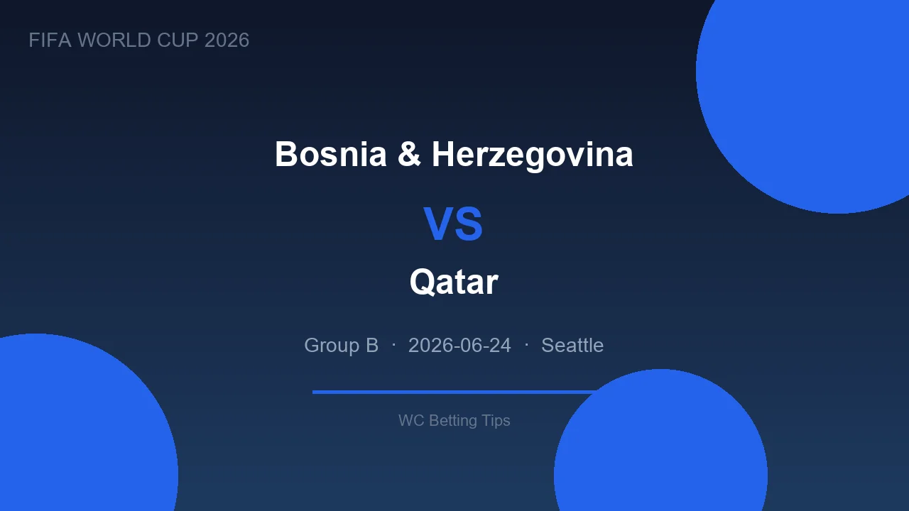 Bosnia & Herzegovina vs Qatar betting tips - World Cup 2026