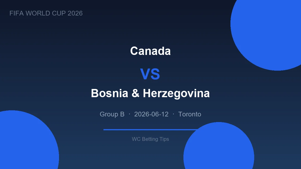 Canada vs Bosnia & Herzegovina live - World Cup 2026