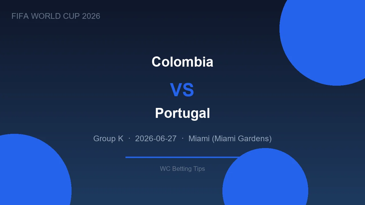 Colombia vs Portugal betting tips - World Cup 2026