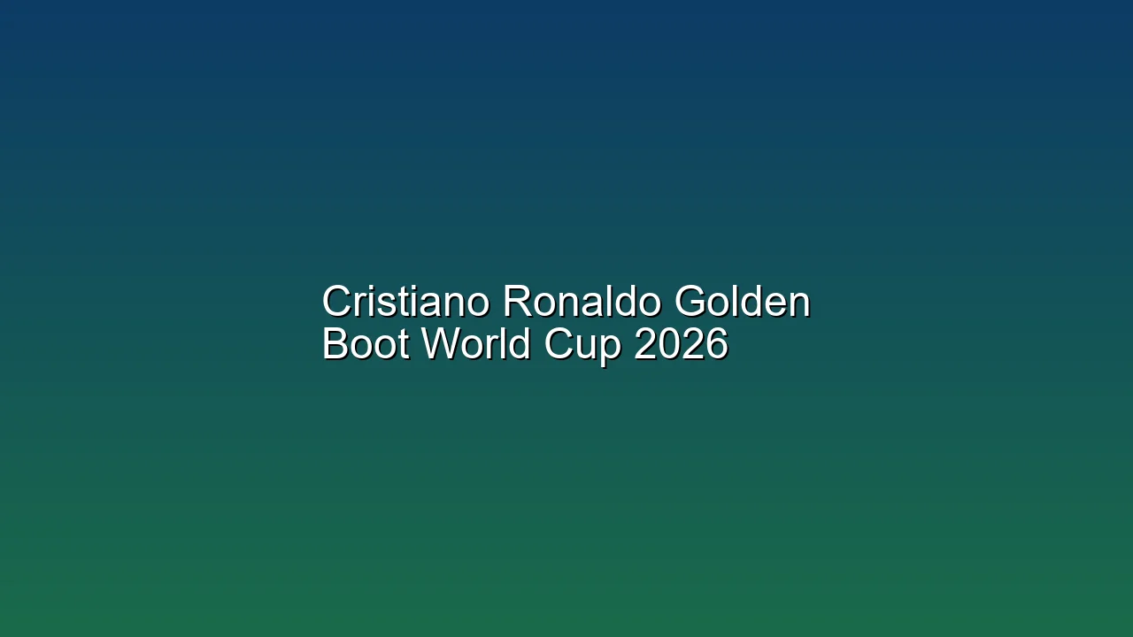 Cristiano Ronaldo Golden Boot World Cup 2026