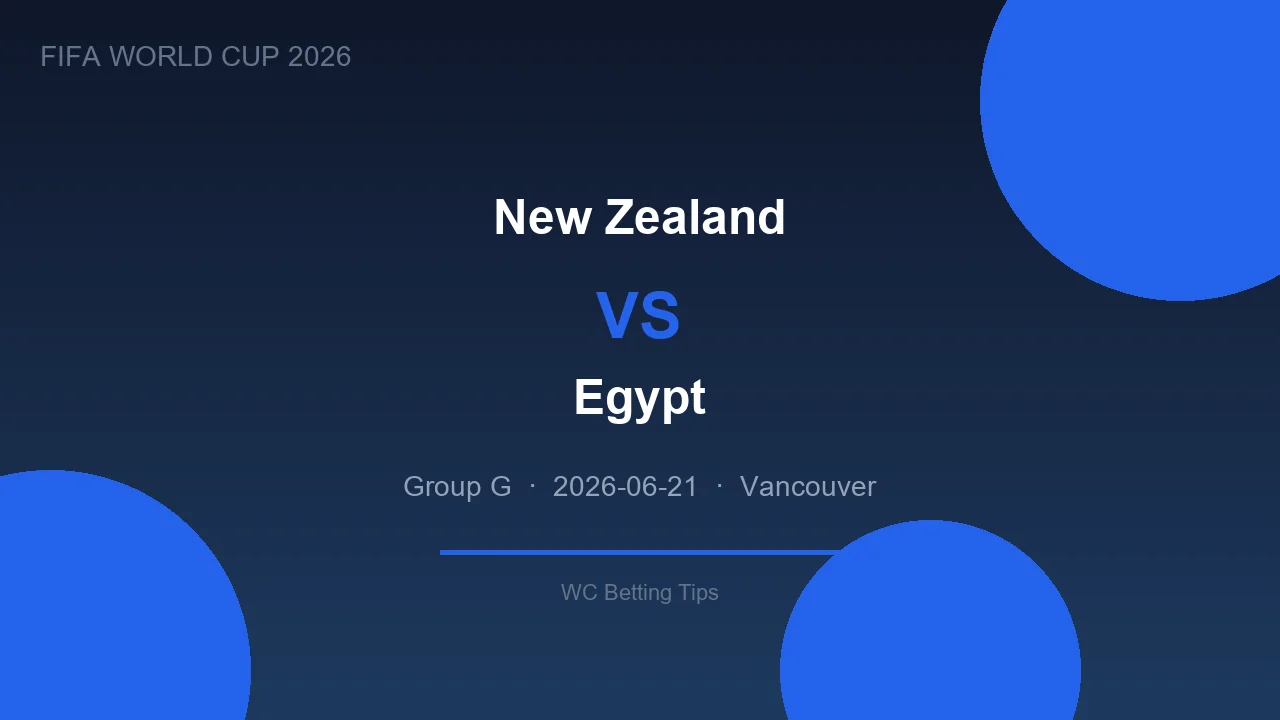 New Zealand vs Egypt betting tips - World Cup 2026