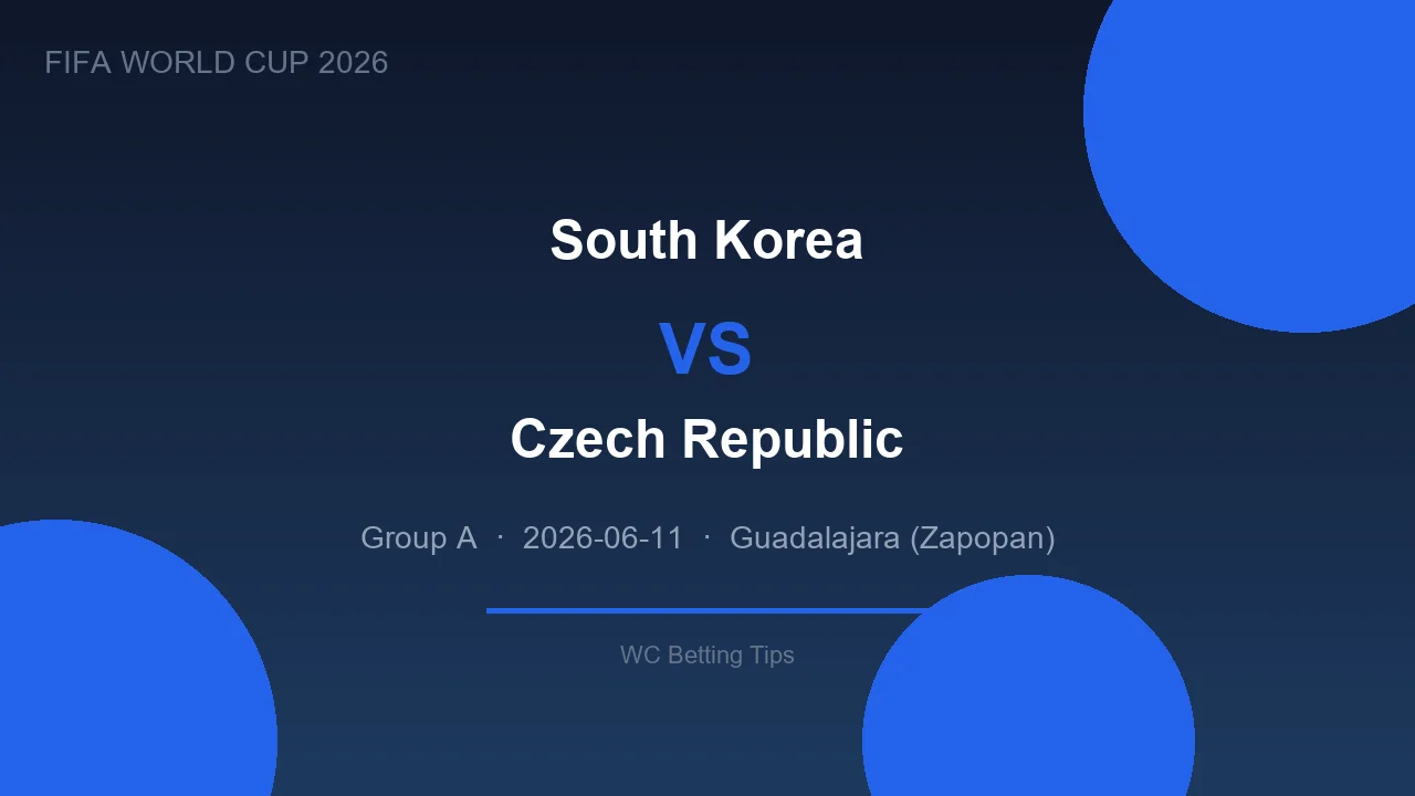 South Korea vs Czech Republic betting tips - World Cup 2026