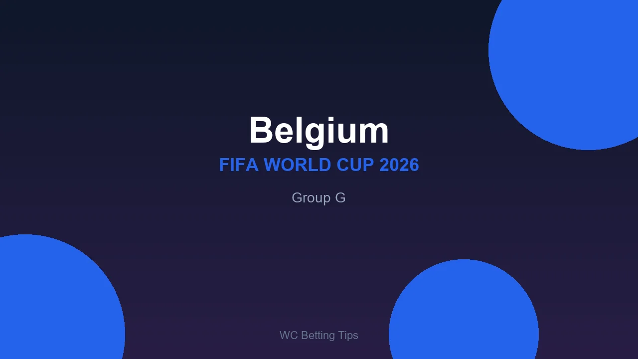 Belgium at World Cup 2026 - Group G
