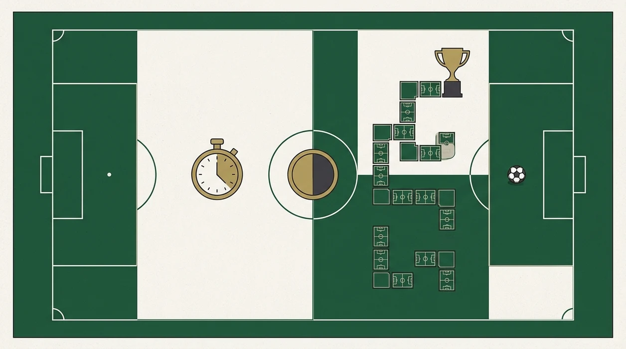 A clean pitch diagram uses icons for minutes, penalties, and team path in Golden Boot betting.