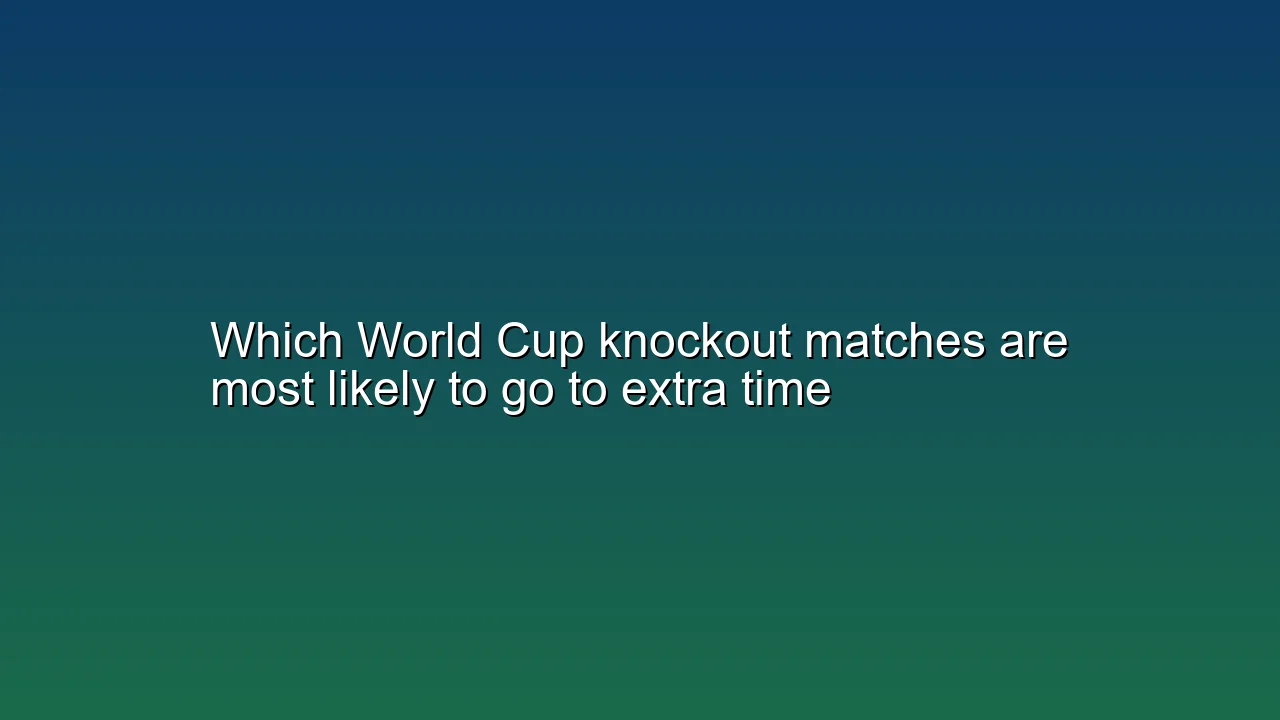 Which World Cup knockout matches are most likely to go to extra time