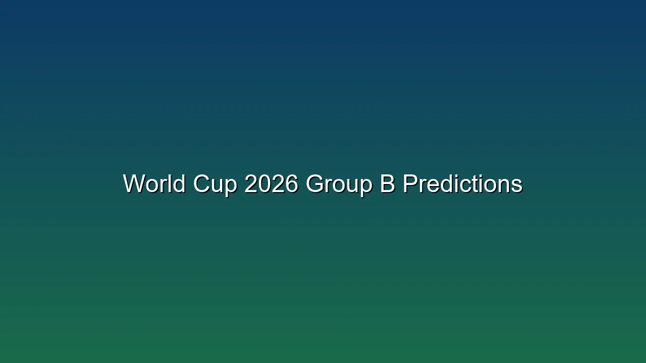 World Cup 2026 Group B Predictions