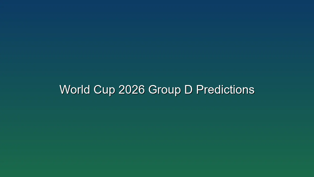 World Cup 2026 Group D Predictions