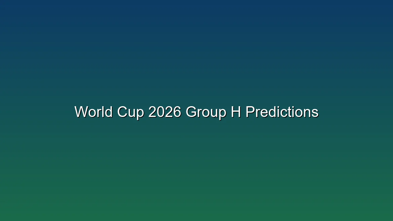 World Cup 2026 Group H Predictions