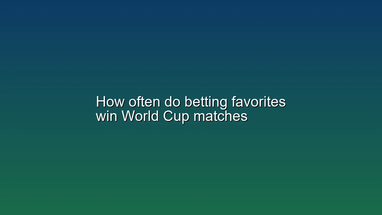 How often do betting favorites win World Cup matches