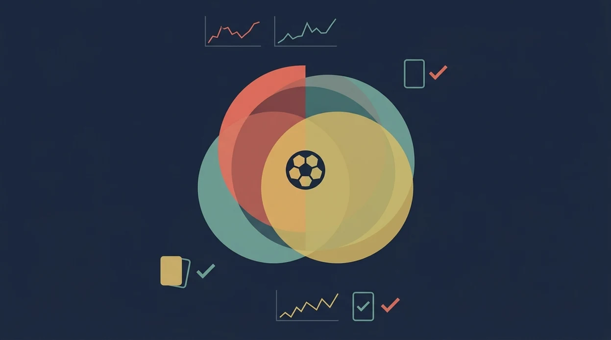 A clean abstract diagram shows overlapping probability shapes and line movement around a football icon.