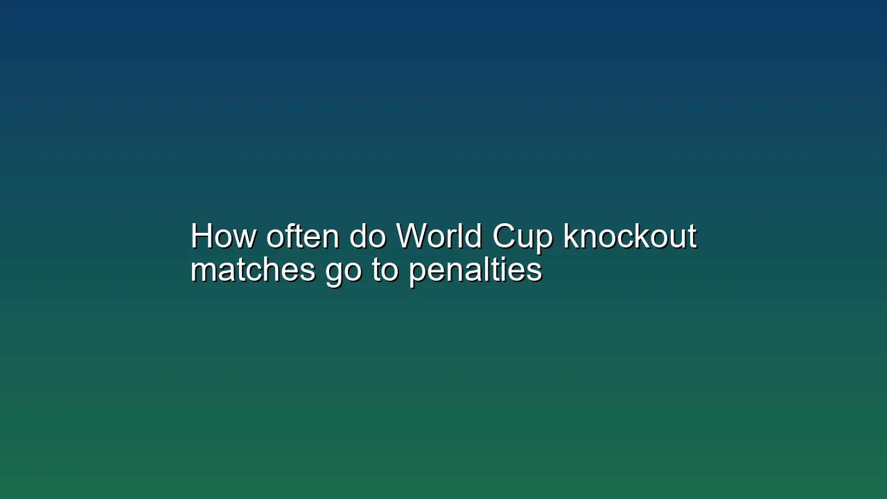 How often do World Cup knockout matches go to penalties